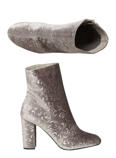 Grey 'Ariana' Velvet Boots